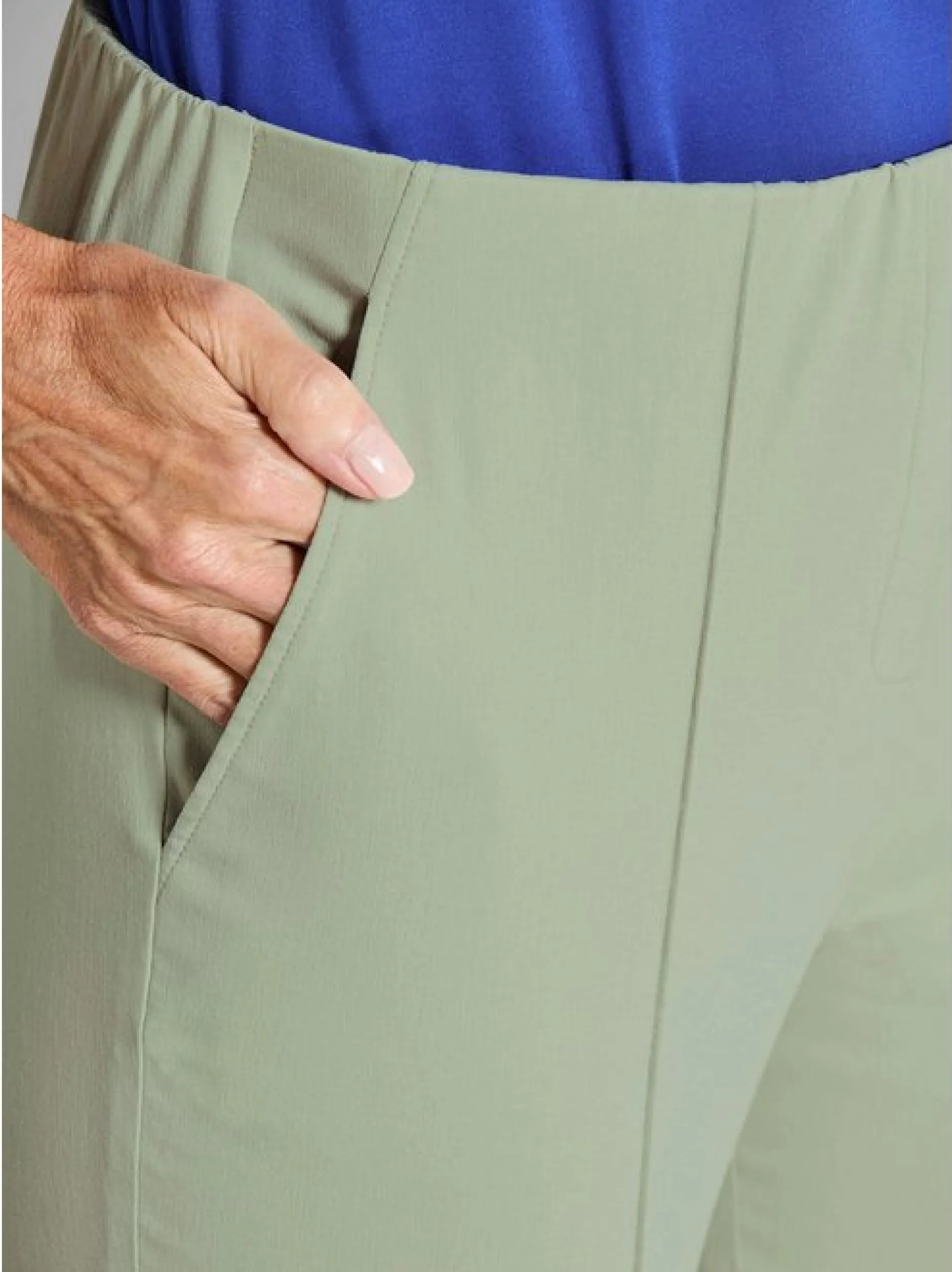 Goldner Damen Stretchhosen in grün