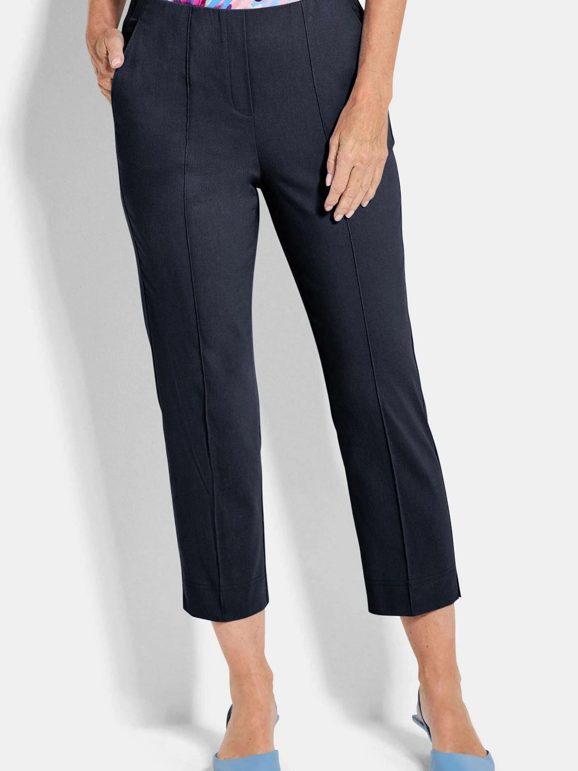Goldner Damen Stretchhosen in marine