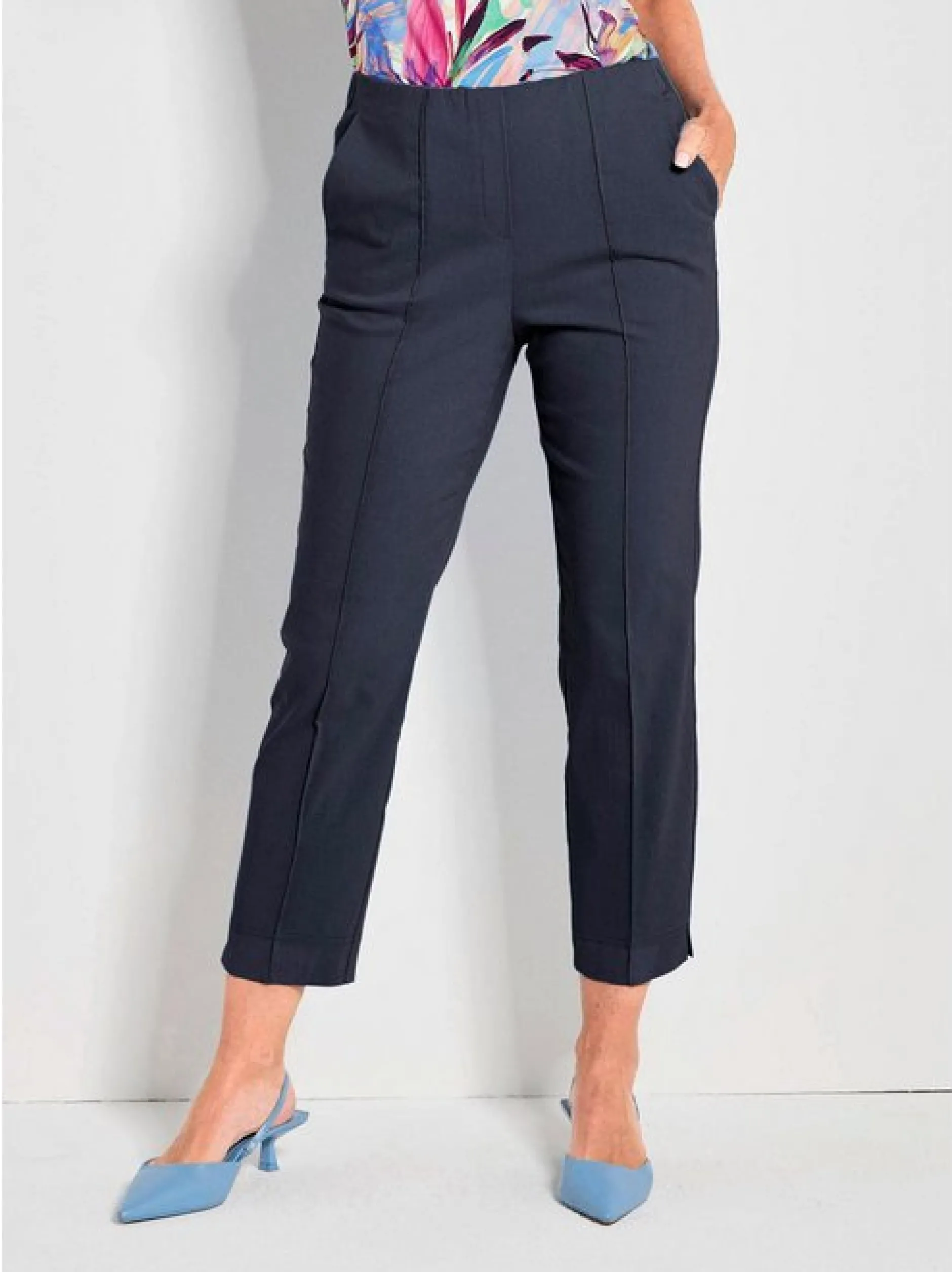 Goldner Damen Stretchhosen in marine