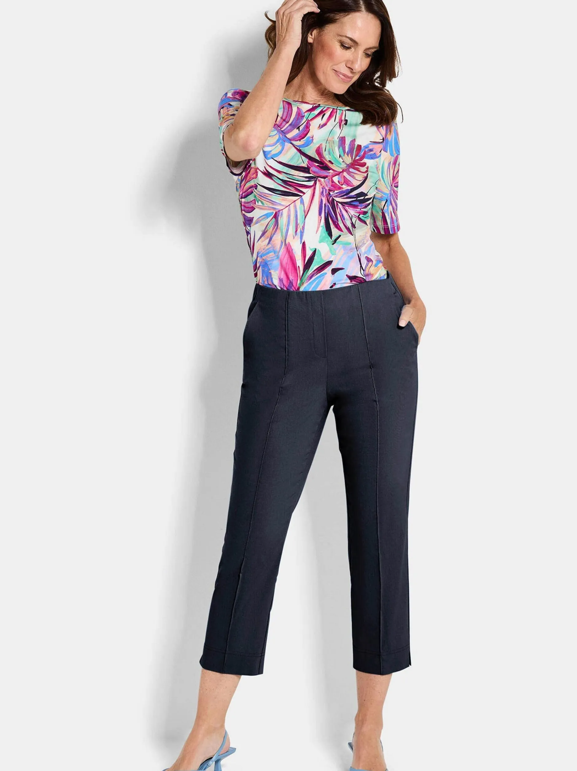 Goldner Damen Stretchhosen in marine