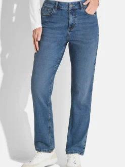Goldner Damen Stretchjeans in hellblau