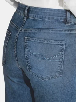 Goldner Damen Stretchjeans in hellblau
