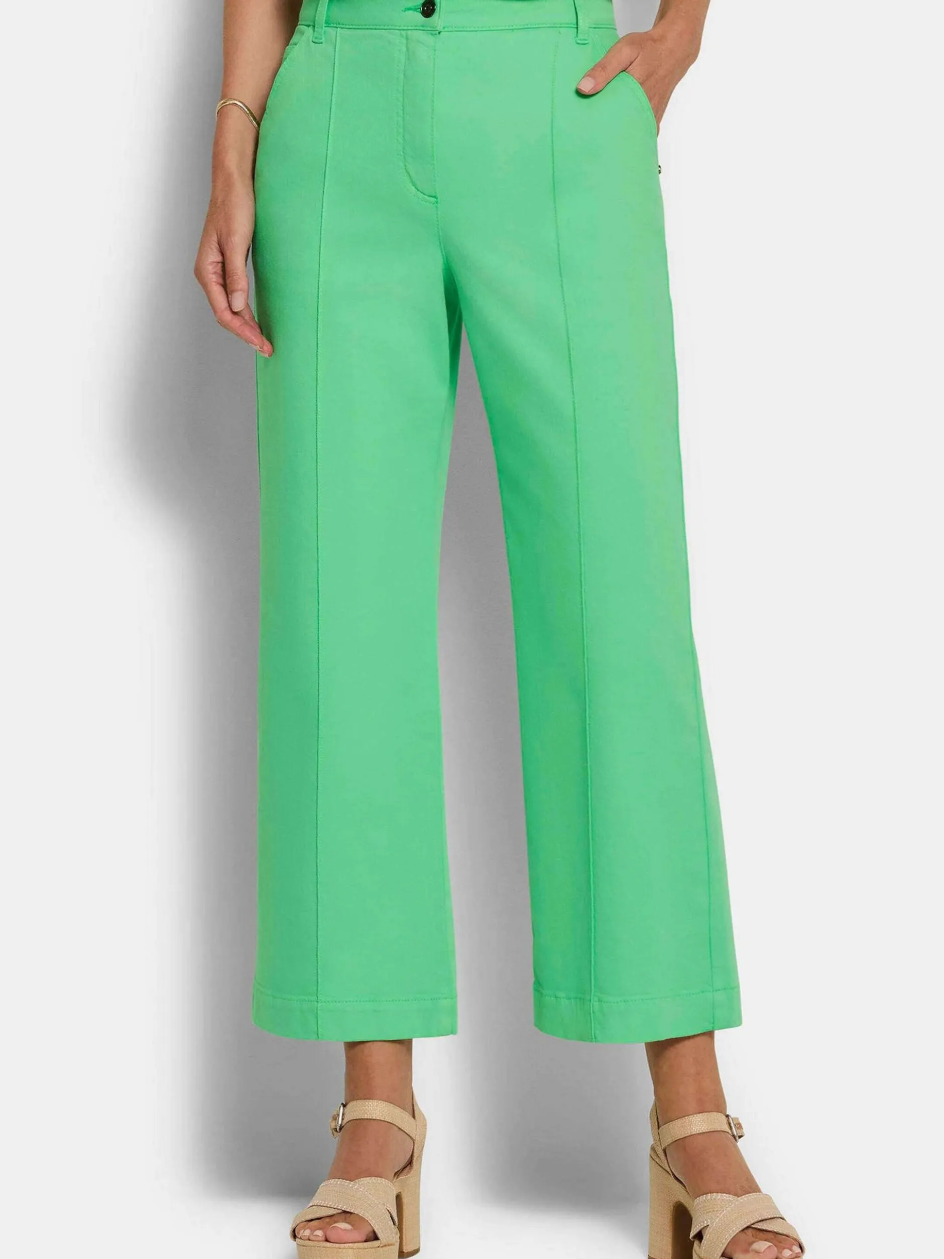 Goldner Damen Stretchjeans in grün