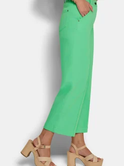 Goldner Damen Stretchjeans in grün
