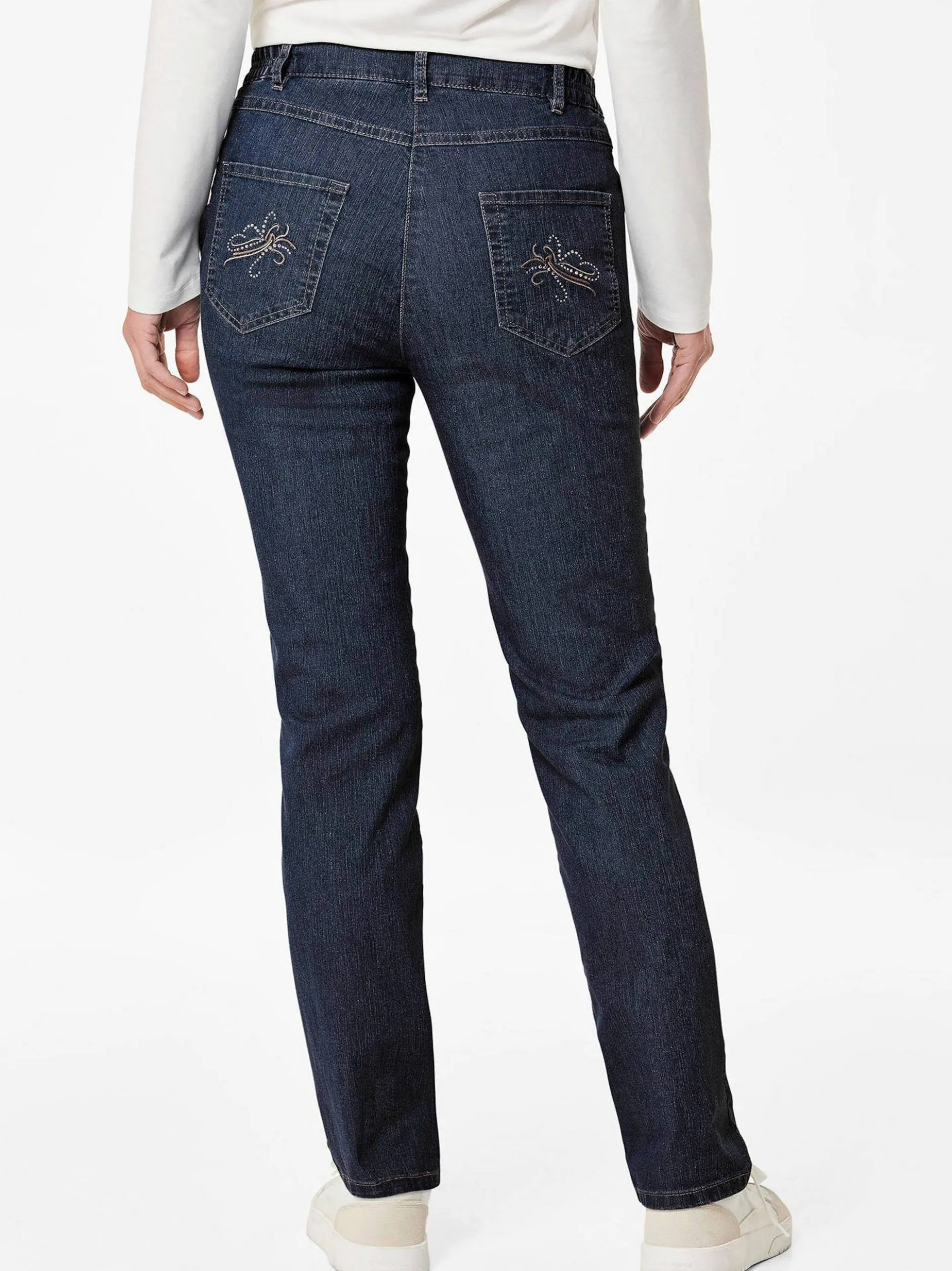 Goldner Damen Stretchjeans in blau