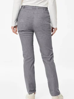 Goldner Damen Stretchjeans in grau
