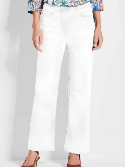 Goldner Damen Stretchjeans in weiß