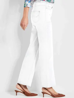 Goldner Damen Stretchjeans in weiß