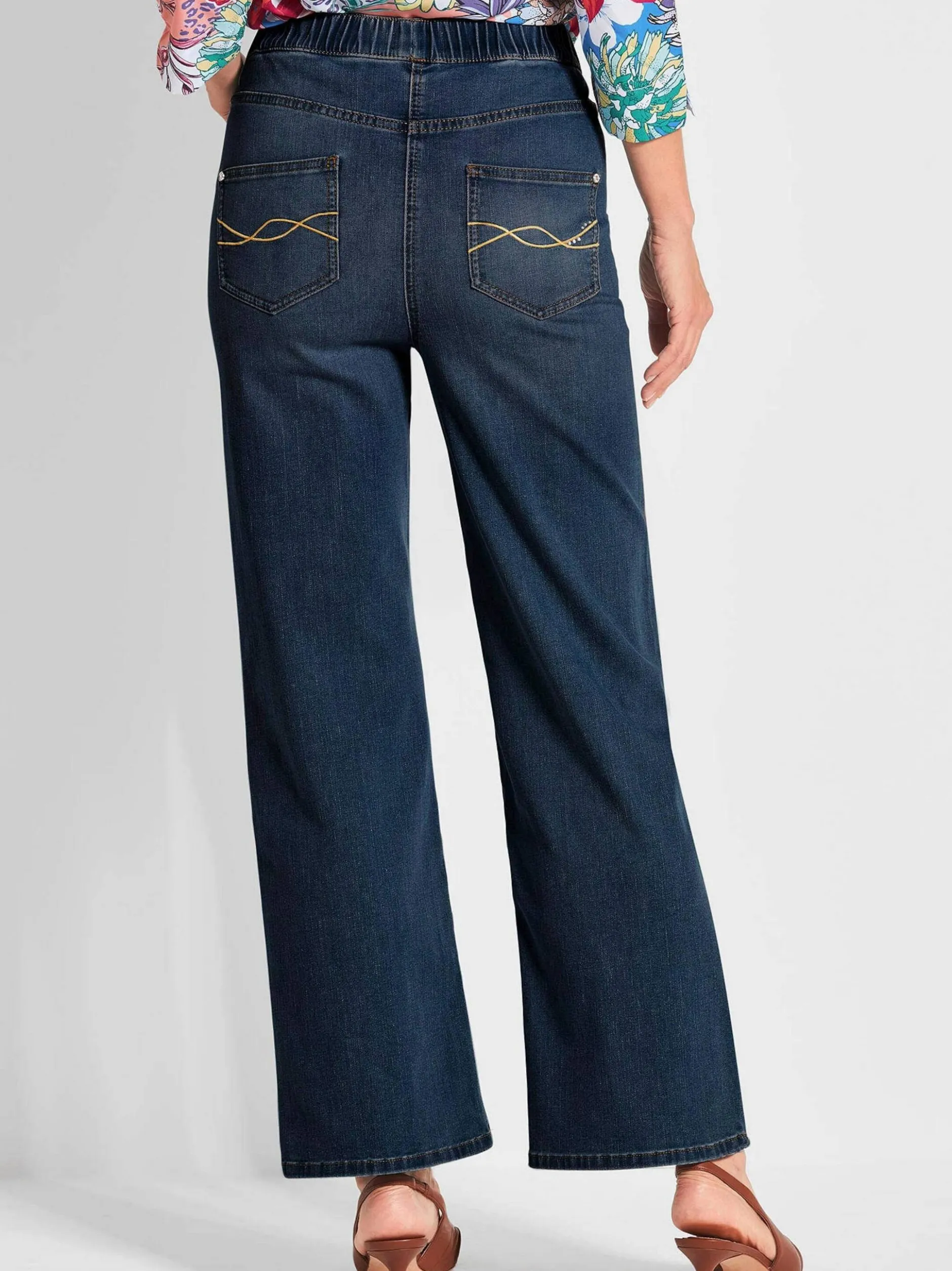Goldner Damen Stretchjeans in marine