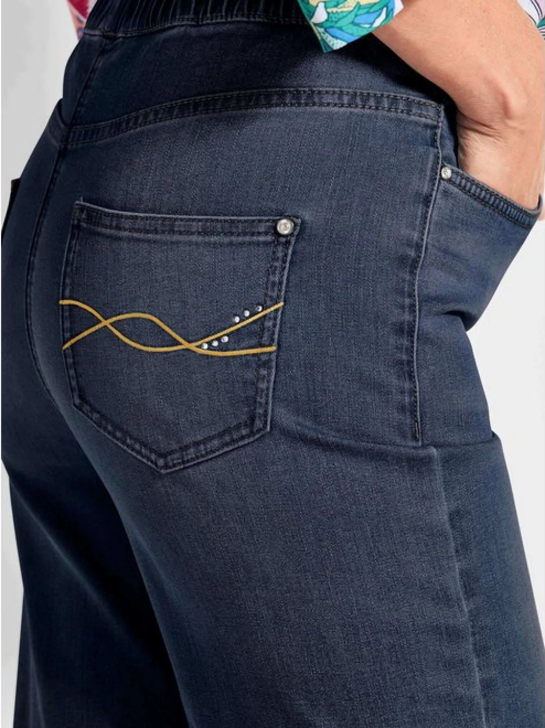 Goldner Damen Stretchjeans in marine