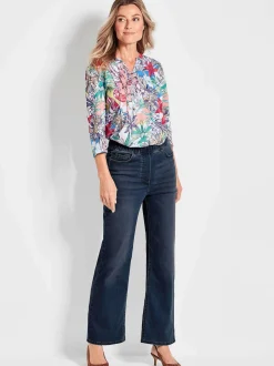 Goldner Damen Stretchjeans in marine