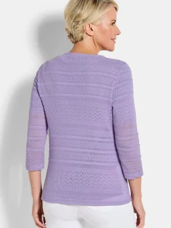 Goldner Damen Strickjacke in flieder