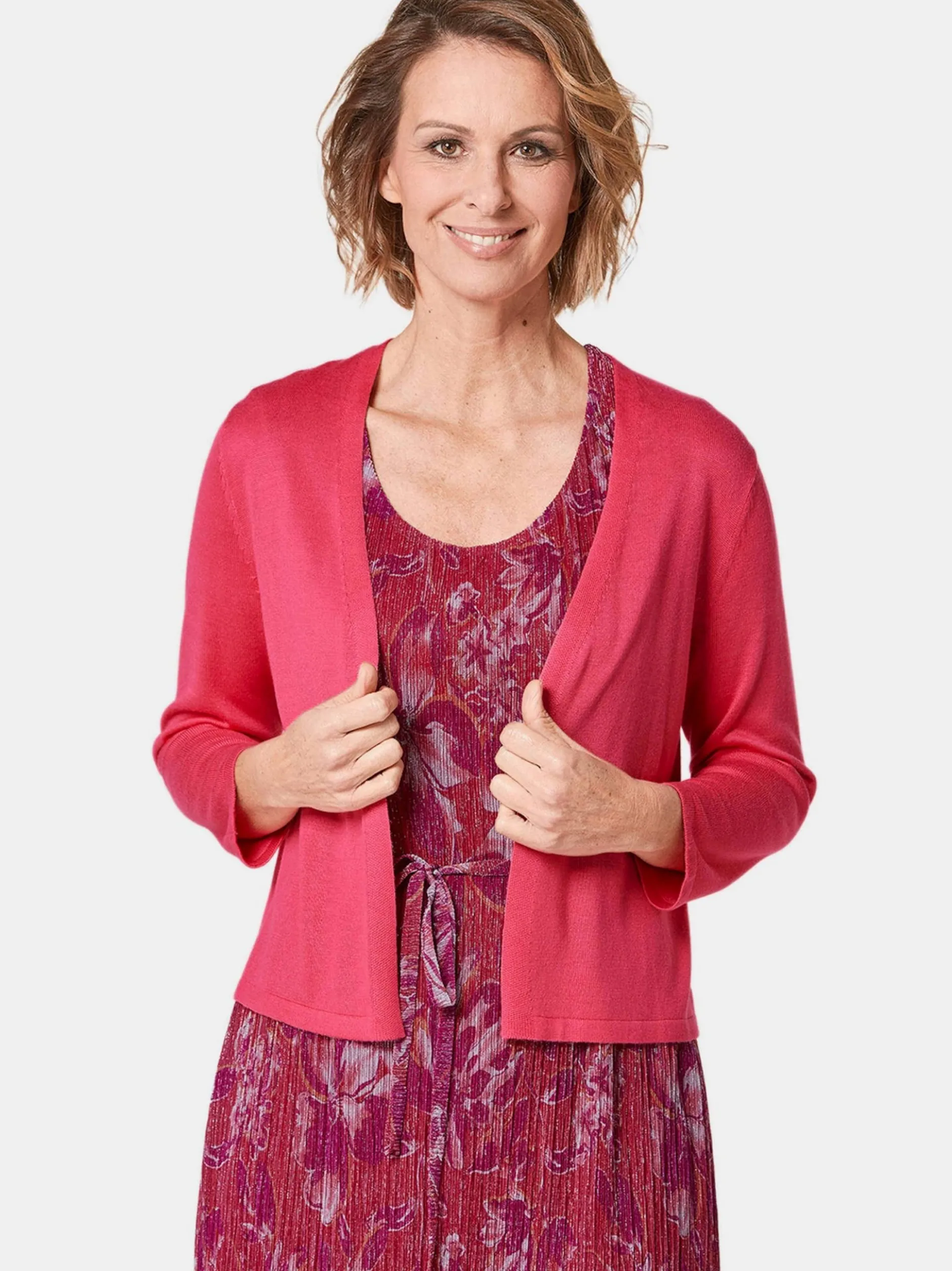 Goldner Damen Strickjacken in pink - Ärmel: 3/4 Arm