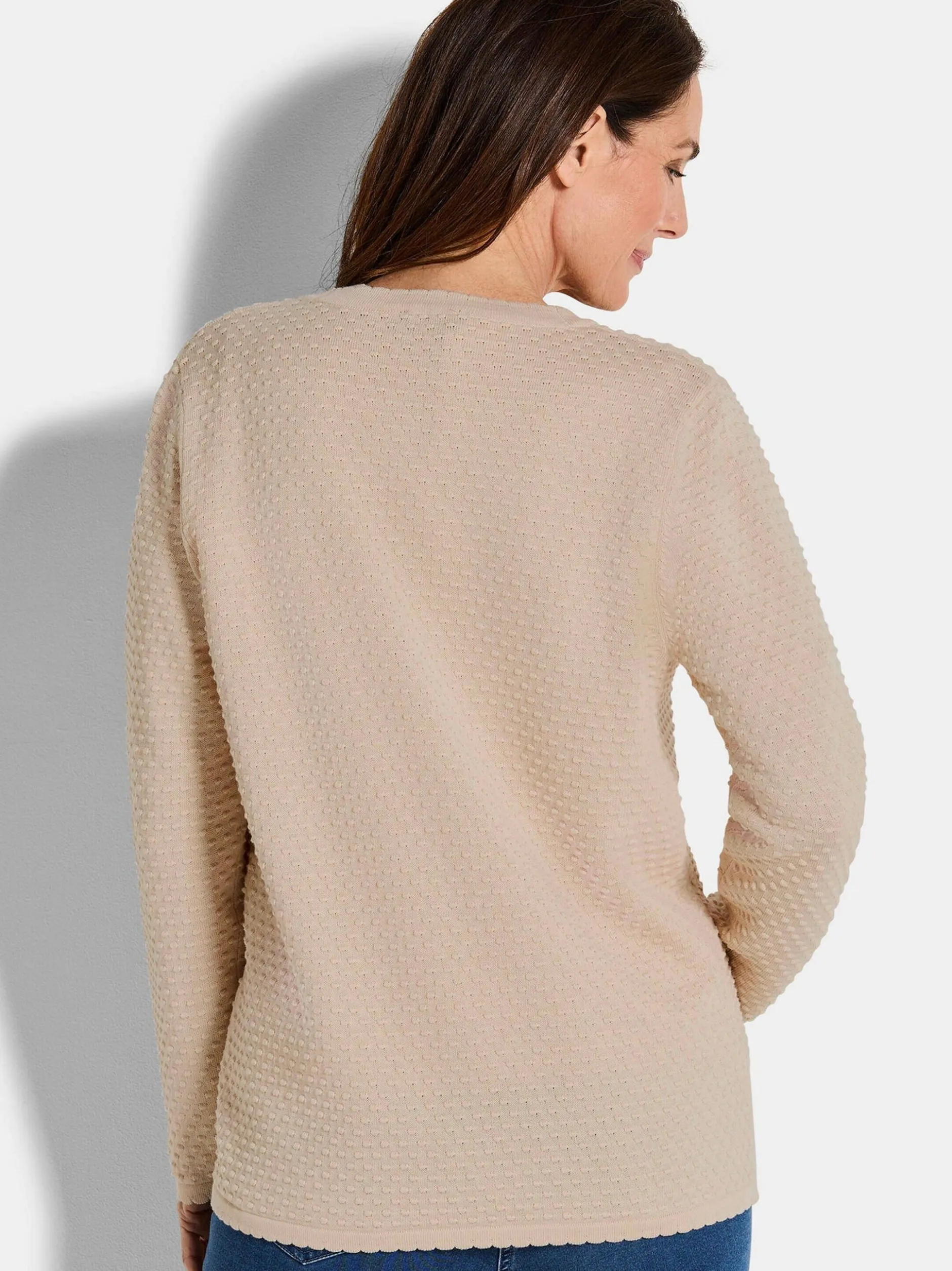 Goldner Damen Strickjacken in beige - Ärmel: langarm