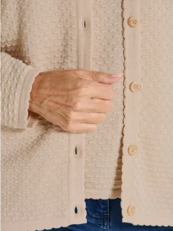 Goldner Damen Strickjacken in beige - Ärmel: langarm