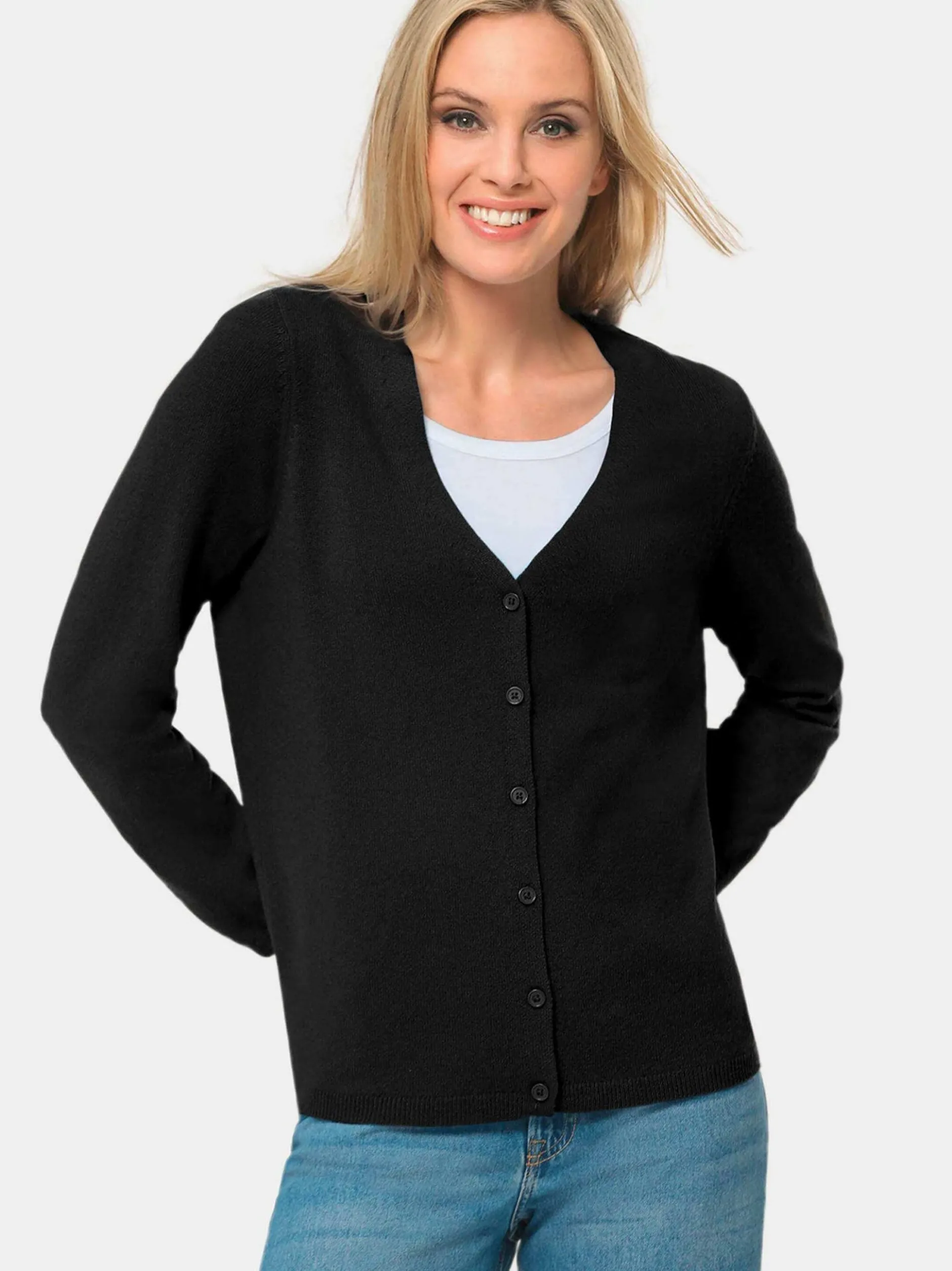 Goldner Damen Strickjacken - Kurzgröße in schwarz