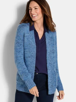 Goldner Damen Strickjacken - Kurzgröße in blau