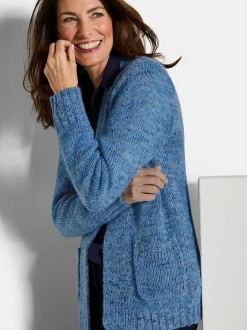 Goldner Damen Strickjacken - Kurzgröße in blau
