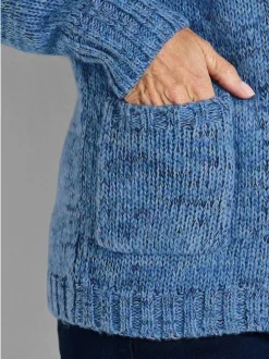 Goldner Damen Strickjacken - Kurzgröße in blau