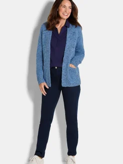 Goldner Damen Strickjacken - Kurzgröße in blau