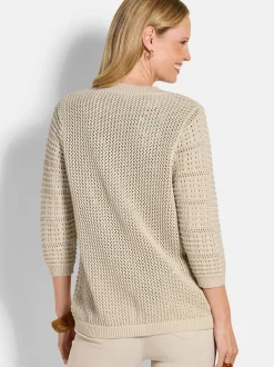 Goldner Damen Strickjacken - Kurzgröße in beige