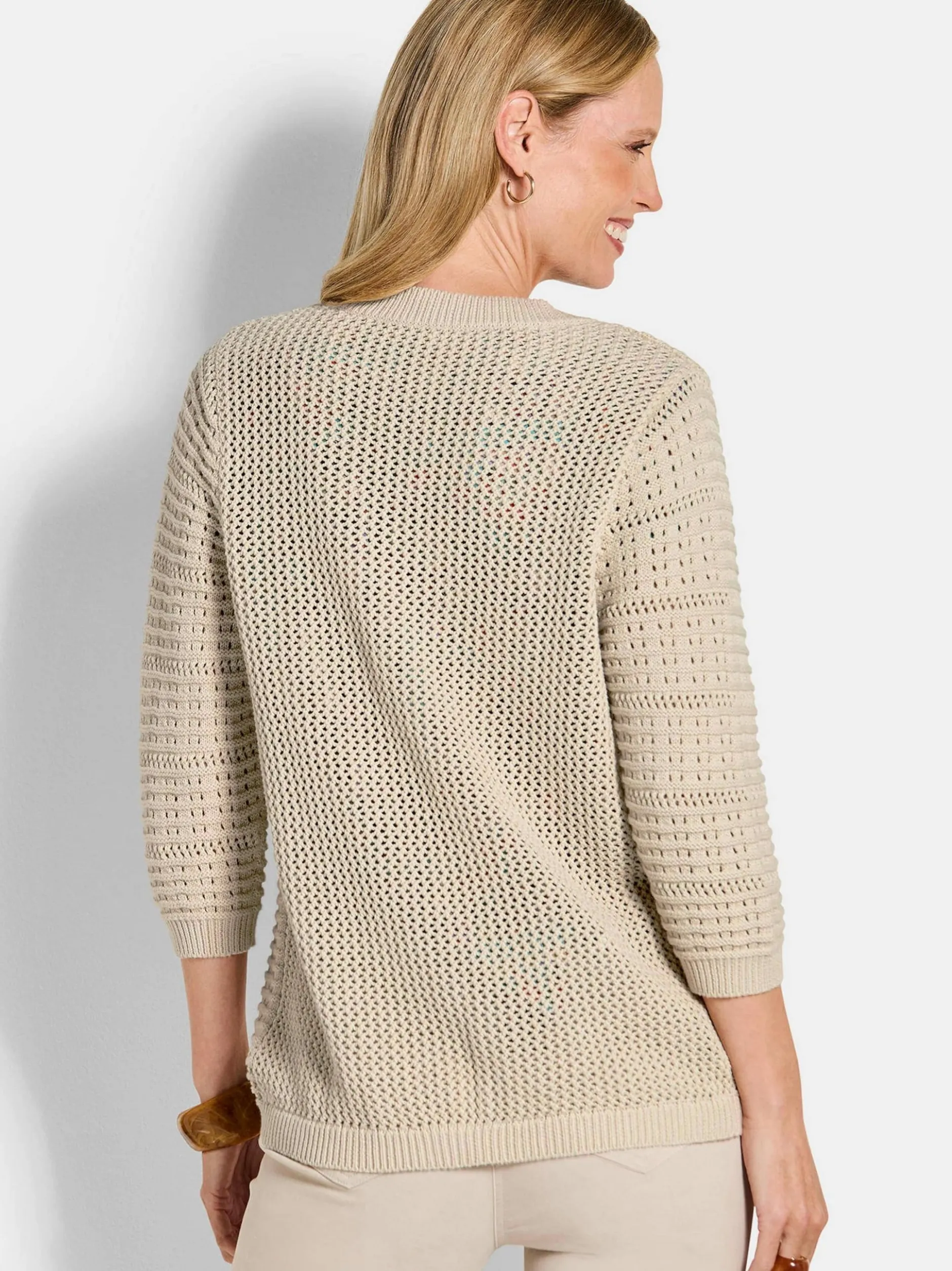 Goldner Damen Strickjacken - Kurzgröße in beige
