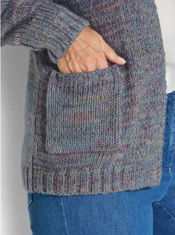 Goldner Damen Strickjacken - Kurzgröße in mehrfarbig