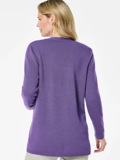 Goldner Damen Strickjacken - Kurzgröße in lila