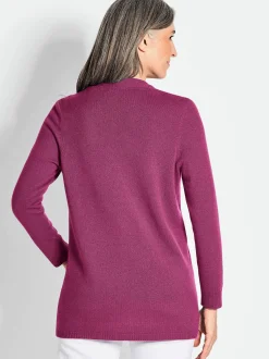 Goldner Damen Strickjacken - Kurzgröße in lila