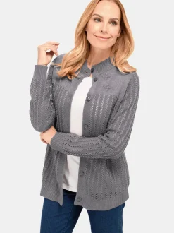 Goldner Damen Strickjacken - Kurzgröße in melange
