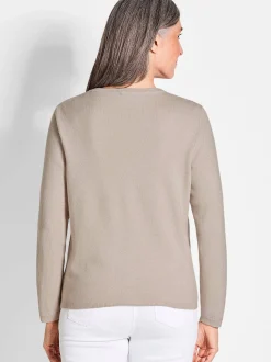 Goldner Damen Strickjacken - Kurzgröße in sand
