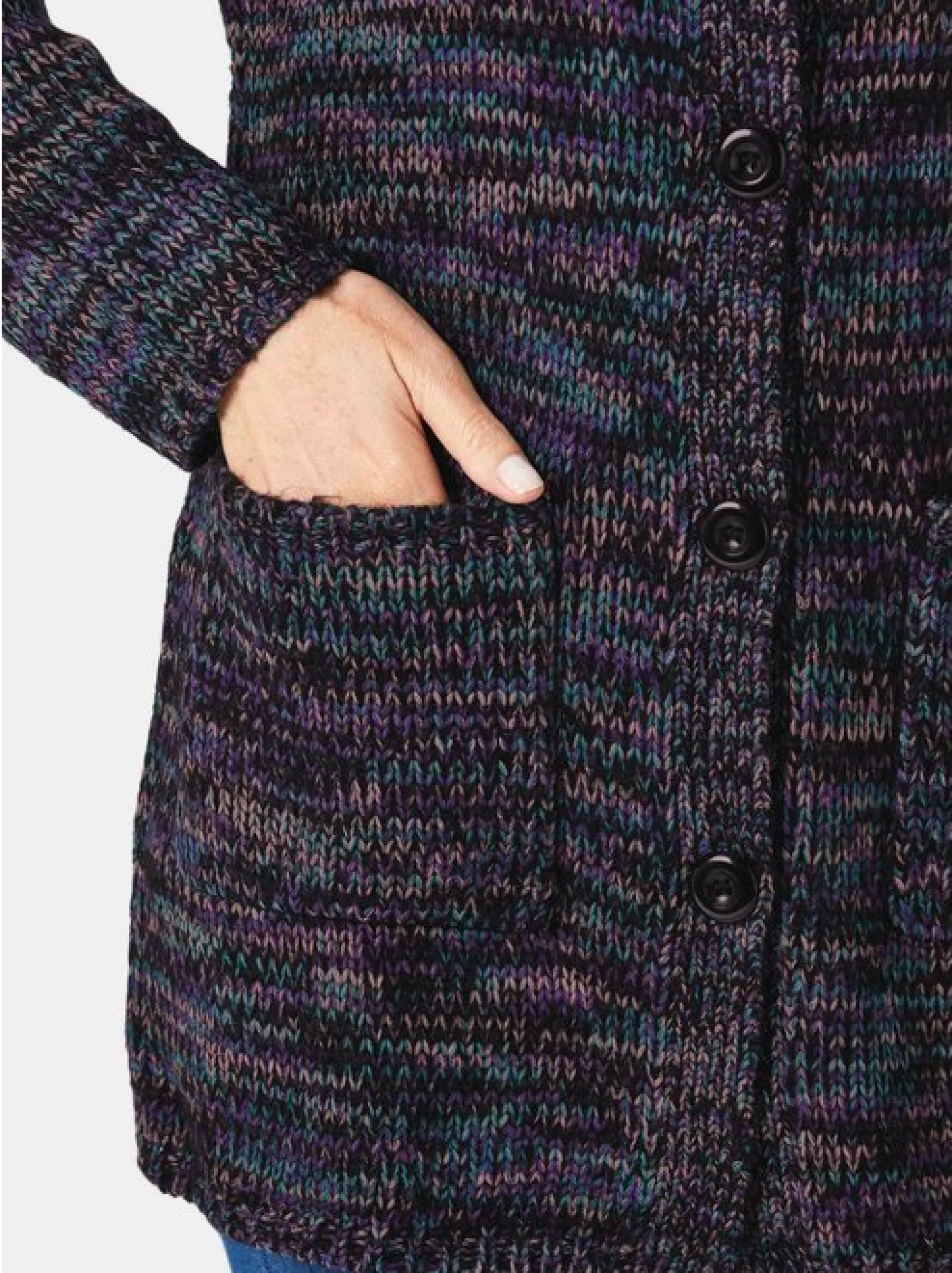Goldner Damen Strickjacken - Kurzgröße in mehrfarbig