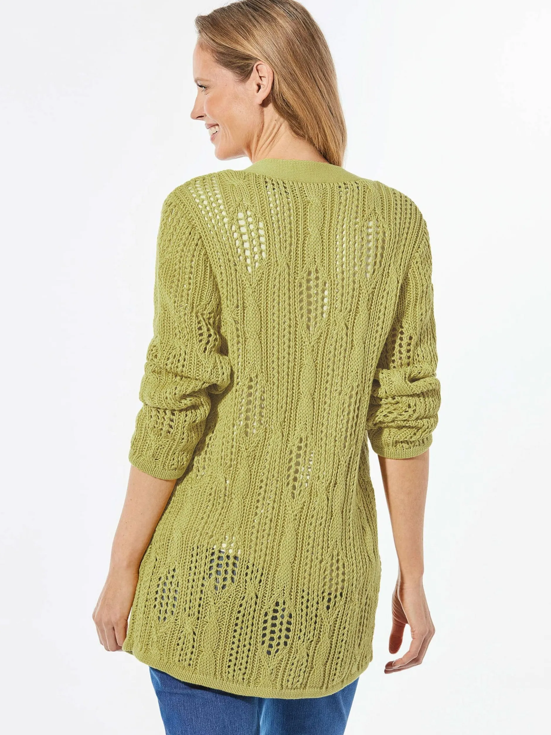 Goldner Damen Strickjacken - Kurzgröße in grün