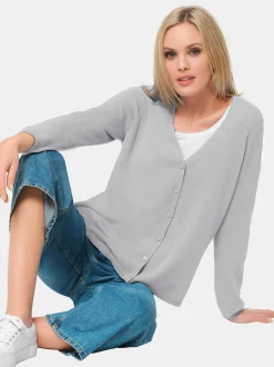 Goldner Damen Strickjacken - Kurzgröße in melange