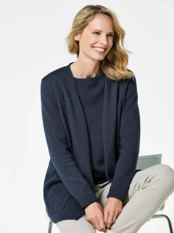 Goldner Damen Strickjacken - Kurzgröße in marine