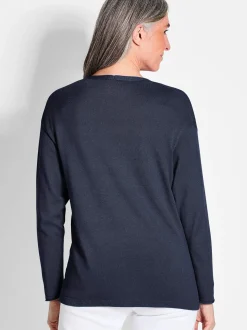 Goldner Damen Strickjacken - Kurzgröße in marine