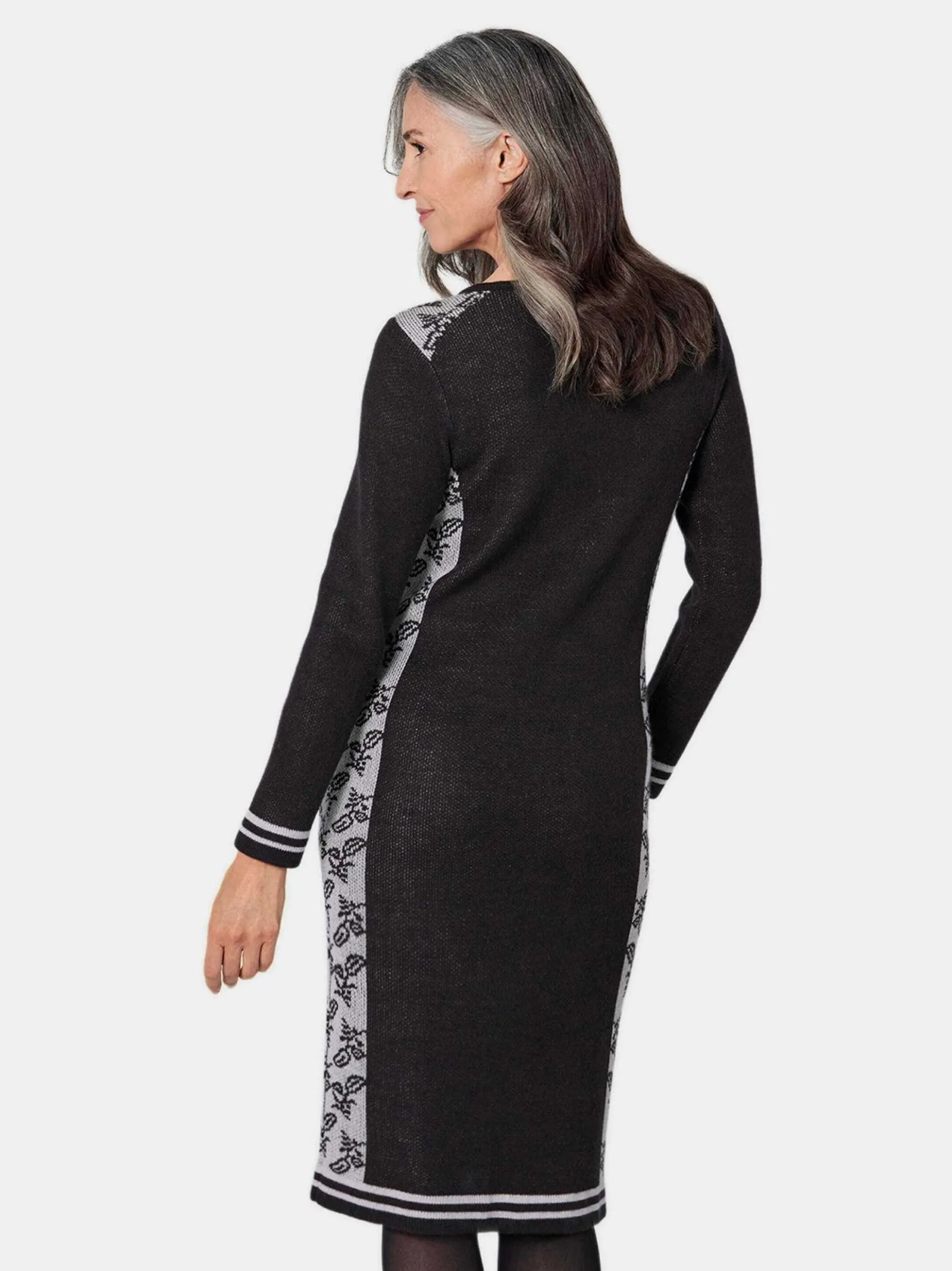 Goldner Damen Strickkleider in schwarz
