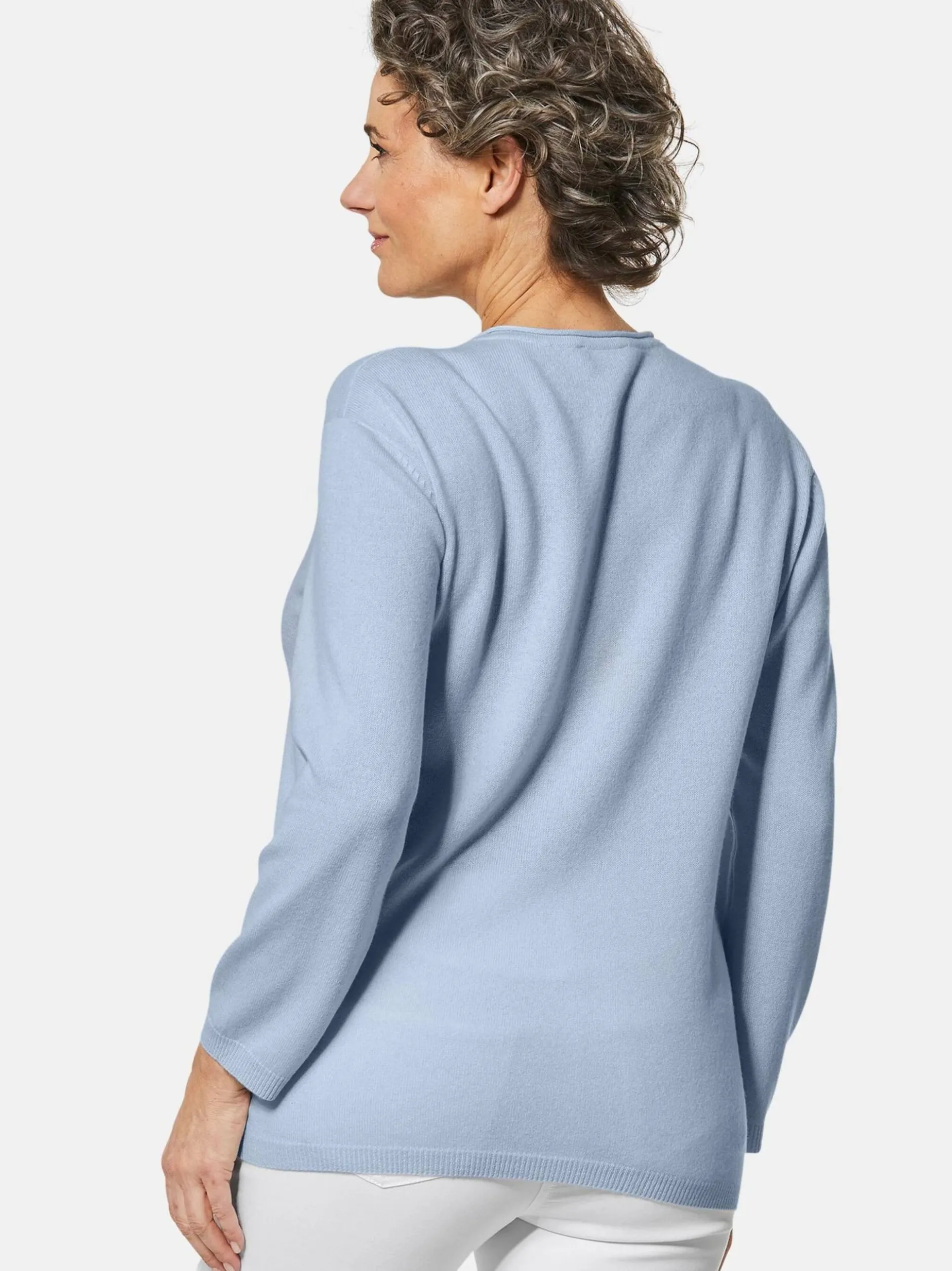 Goldner Damen Strickpullover in hellblau