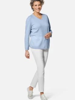 Goldner Damen Strickpullover in hellblau