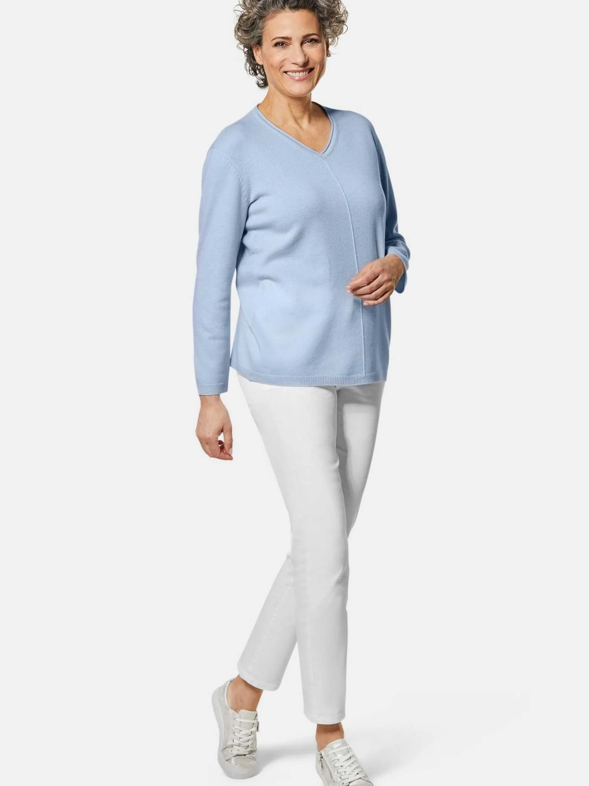 Goldner Damen Strickpullover in hellblau