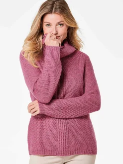 Goldner Damen Strickpullover - Kurzgröße in bordeaux