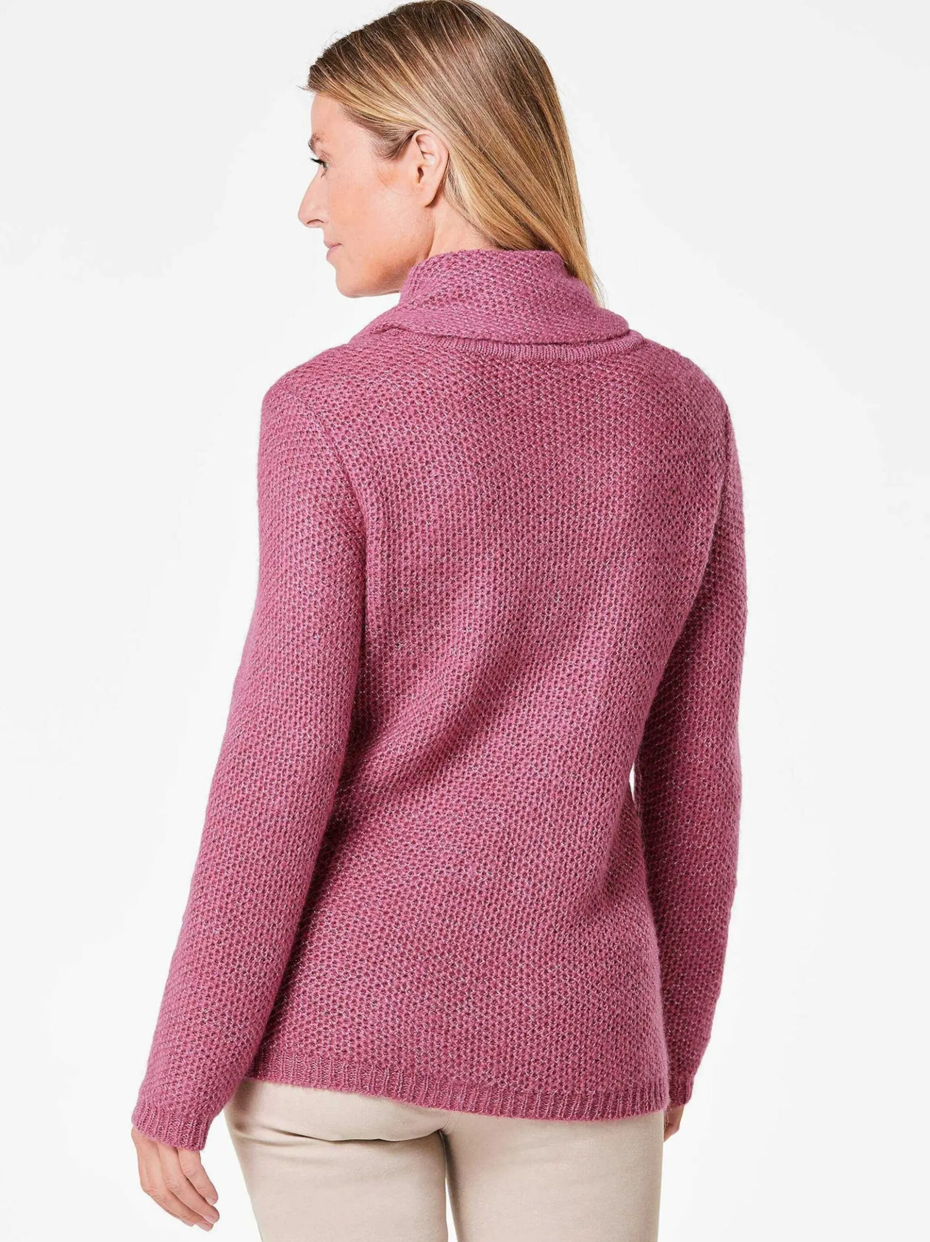 Goldner Damen Strickpullover - Kurzgröße in bordeaux