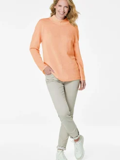 Goldner Damen Strickpullover in orange - Ärmel: langarm
