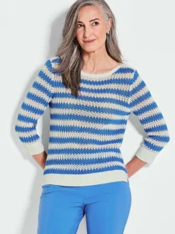 Goldner Damen Strickpullover - Kurzgröße in weiß