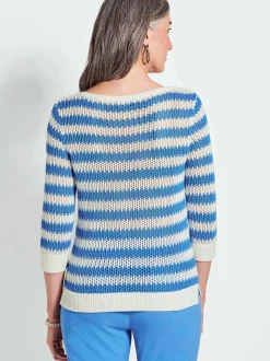 Goldner Damen Strickpullover - Kurzgröße in weiß