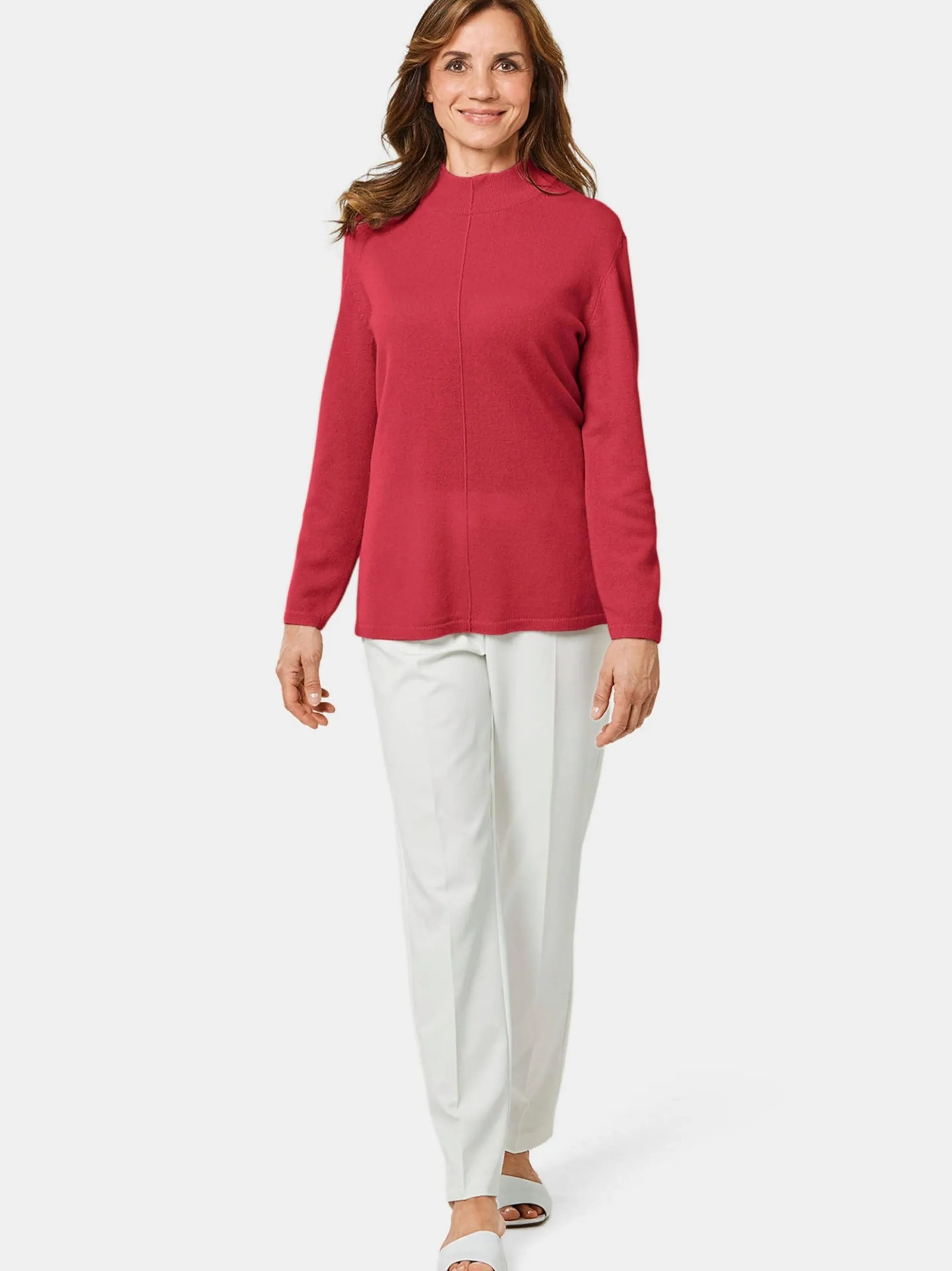 Goldner Damen Strickpullover in koralle - Ärmel: langarm