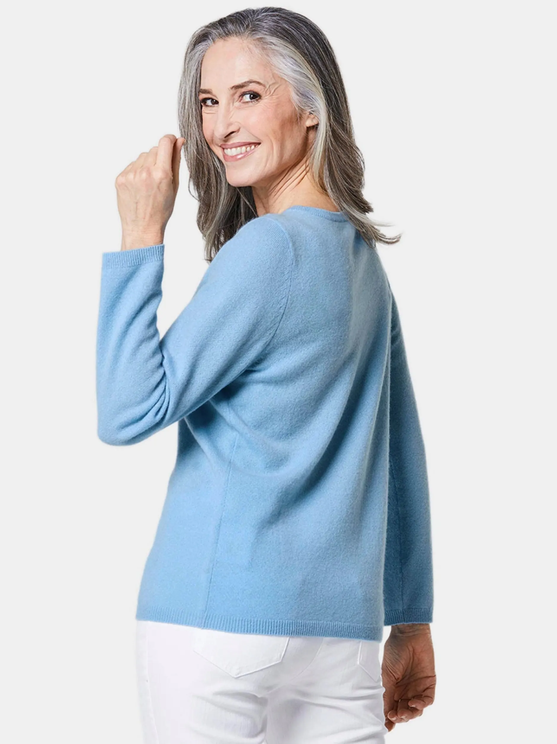 Goldner Damen Strickpullover in blau - Ärmel: langarm