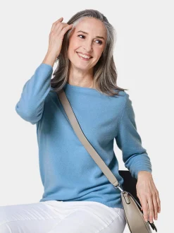 Goldner Damen Strickpullover in blau - Ärmel: langarm
