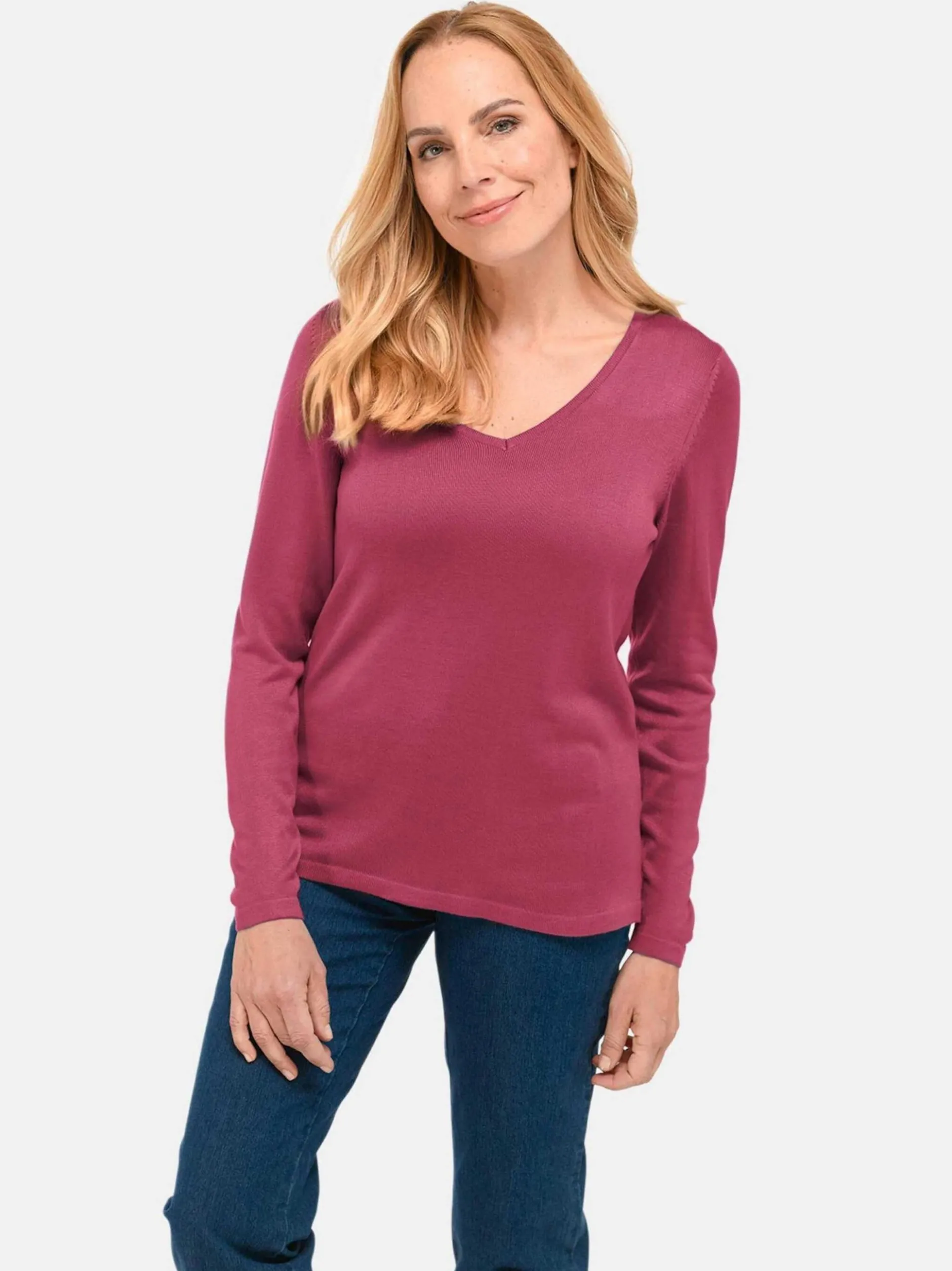 Goldner Damen Strickpullover in pink - Ärmel: langarm