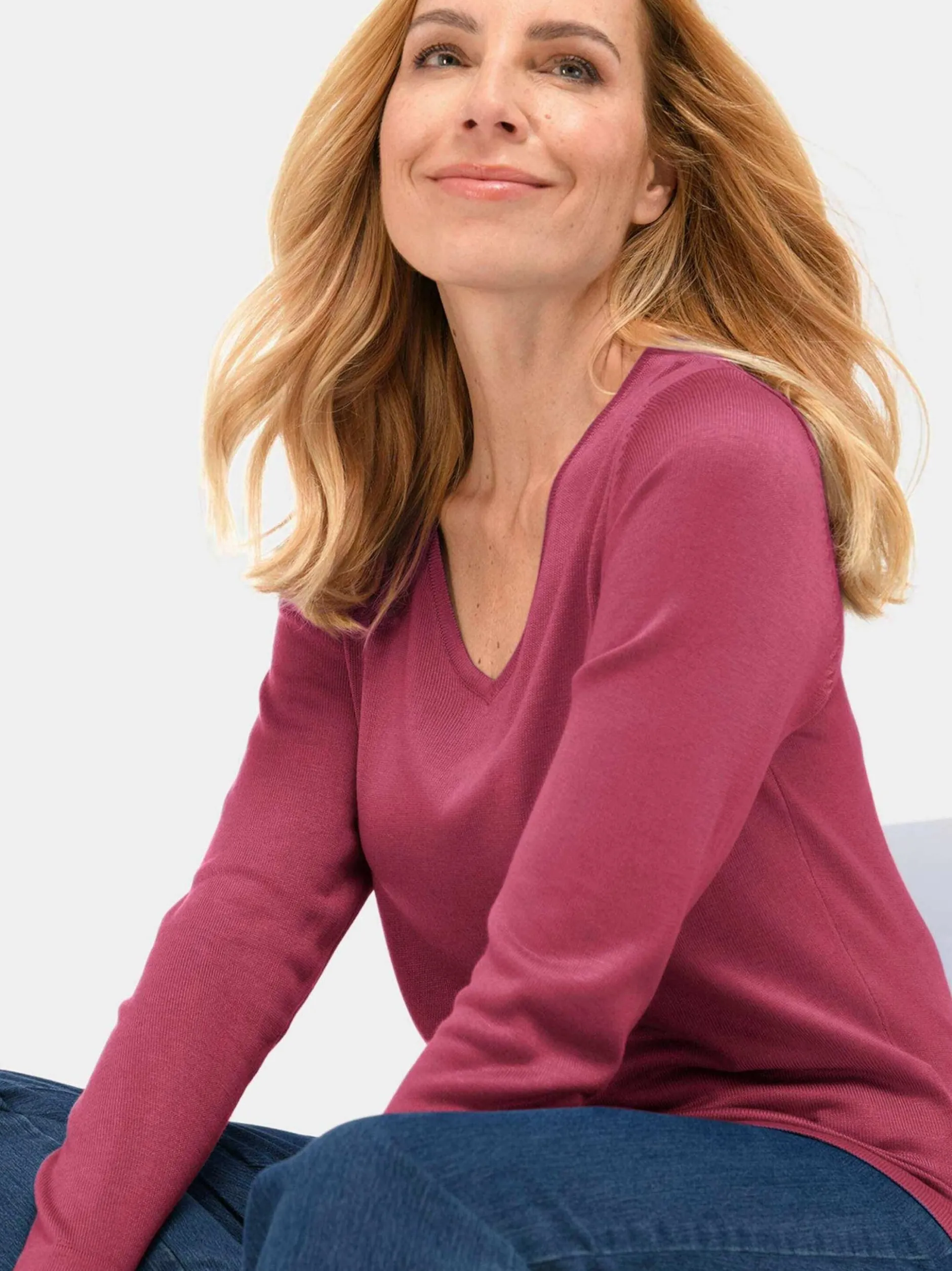 Goldner Damen Strickpullover in pink - Ärmel: langarm